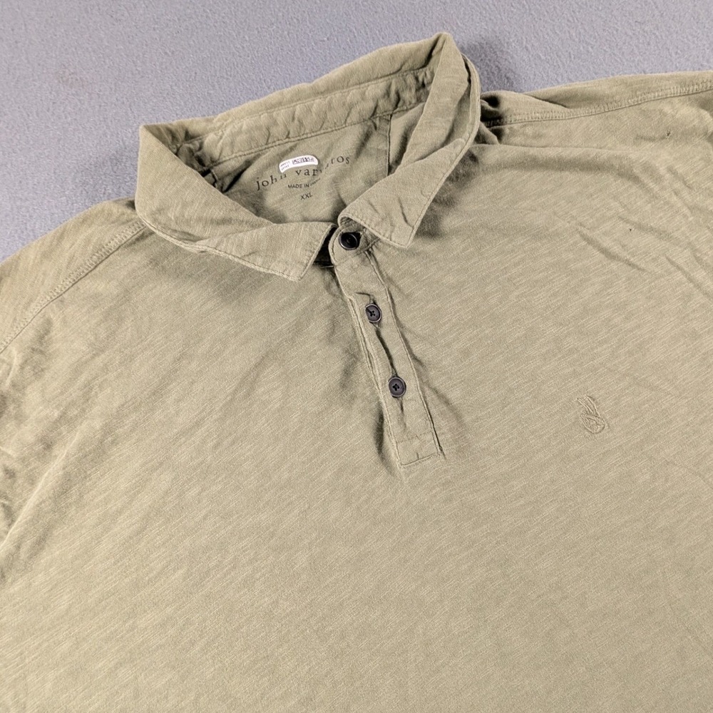 John Varvatos Polo Shirt Mens XXL Slub Jersey Short Sleeve